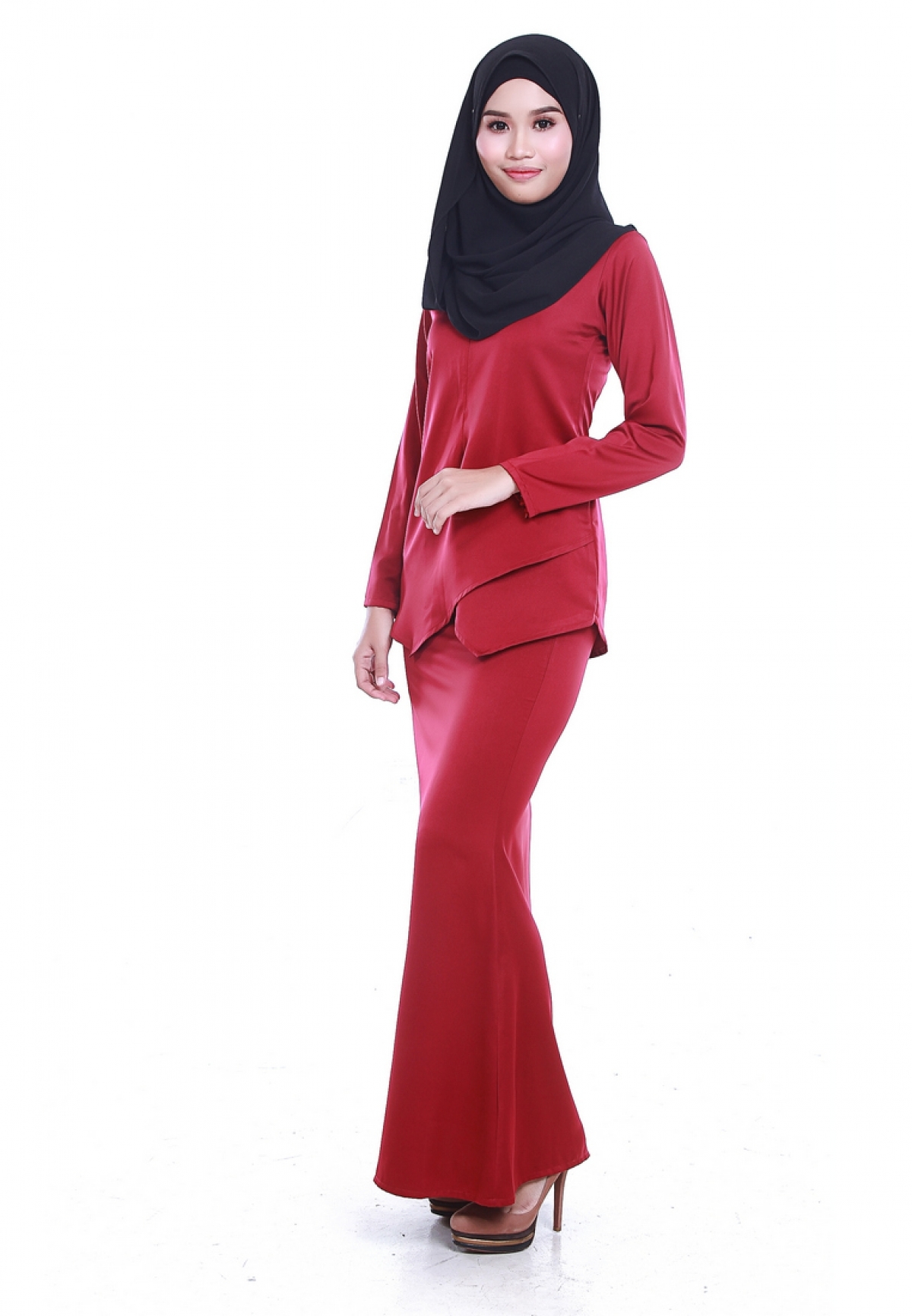 Kurung Moden Qaisara (Maroon - AA4033BK) – AMAR AMRAN BOUTIQUE