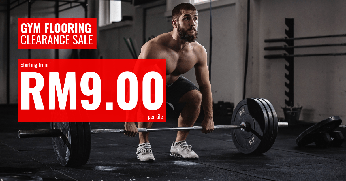 Cheap Gym Flooring Promotion: Clearance @RM 9.00/tile