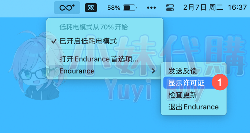 小妹代購YuyiBuy 正版軟體 開通教學圖  Endurance - 電池續航力提升工具讓Mac 也有省電模式