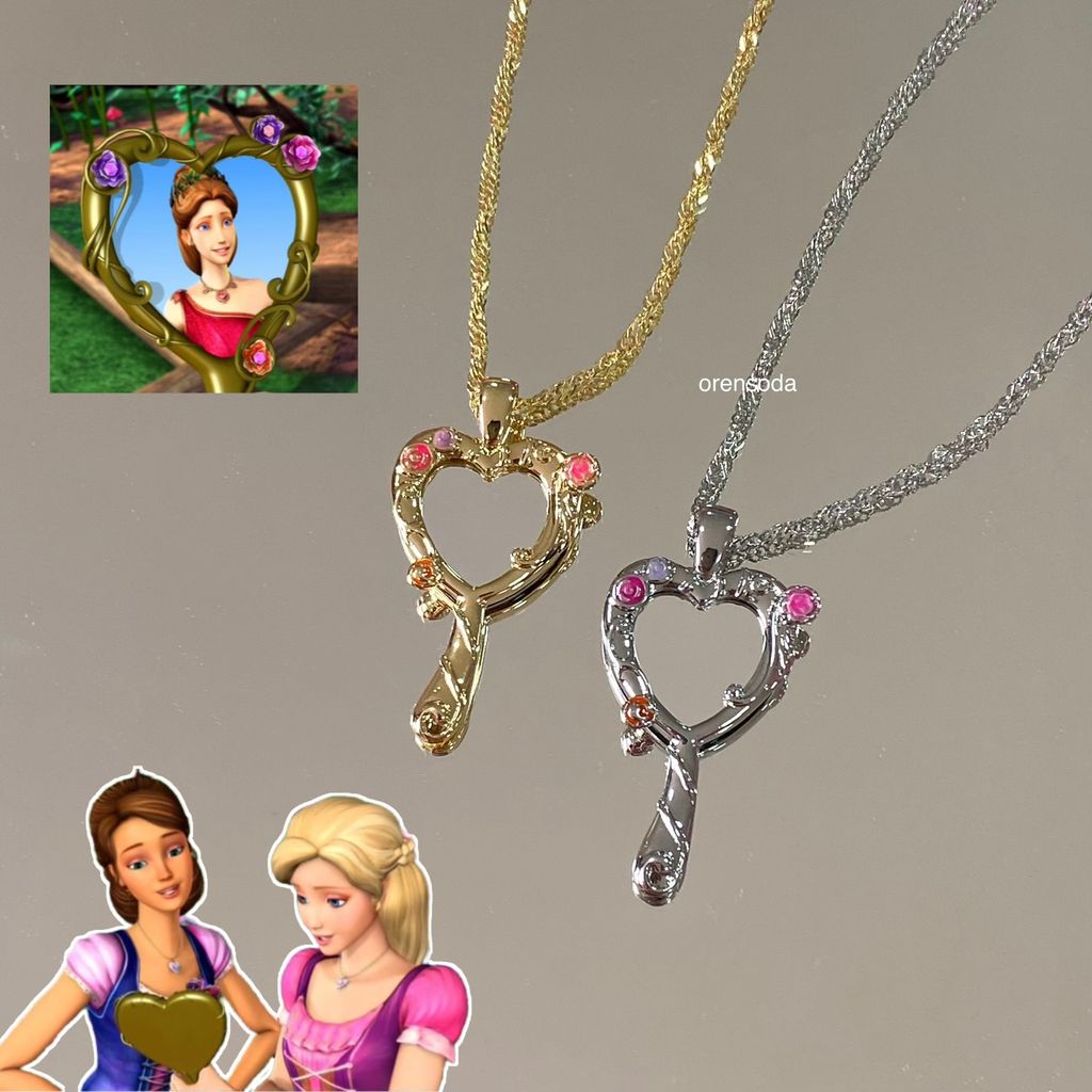 Barbie the diamond castle Mirror Necklace