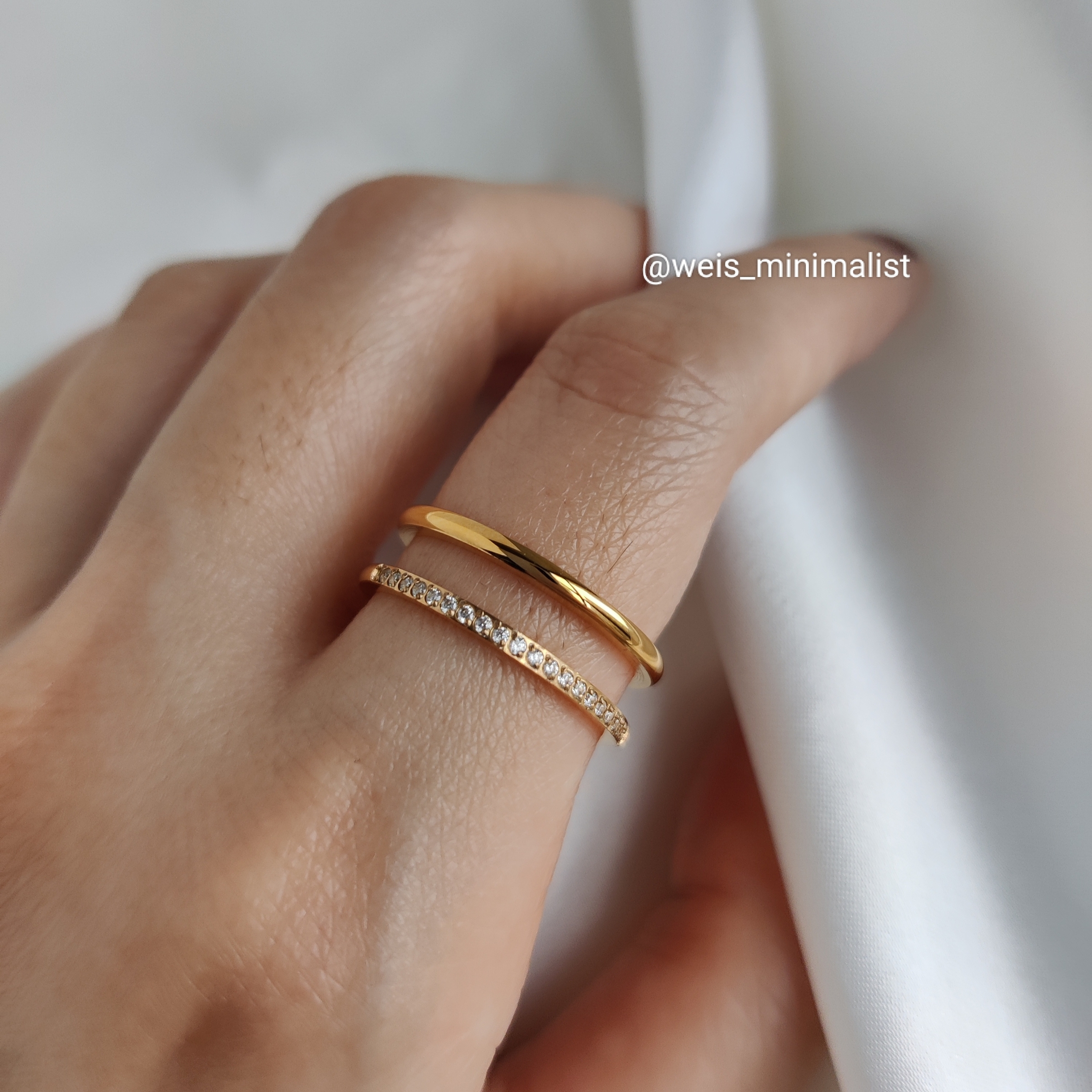 【LAZY DAWN】double layered ring R023〜リング★2021SS Double Layer Tia Ring (Gold Color) – Weis Minimalist