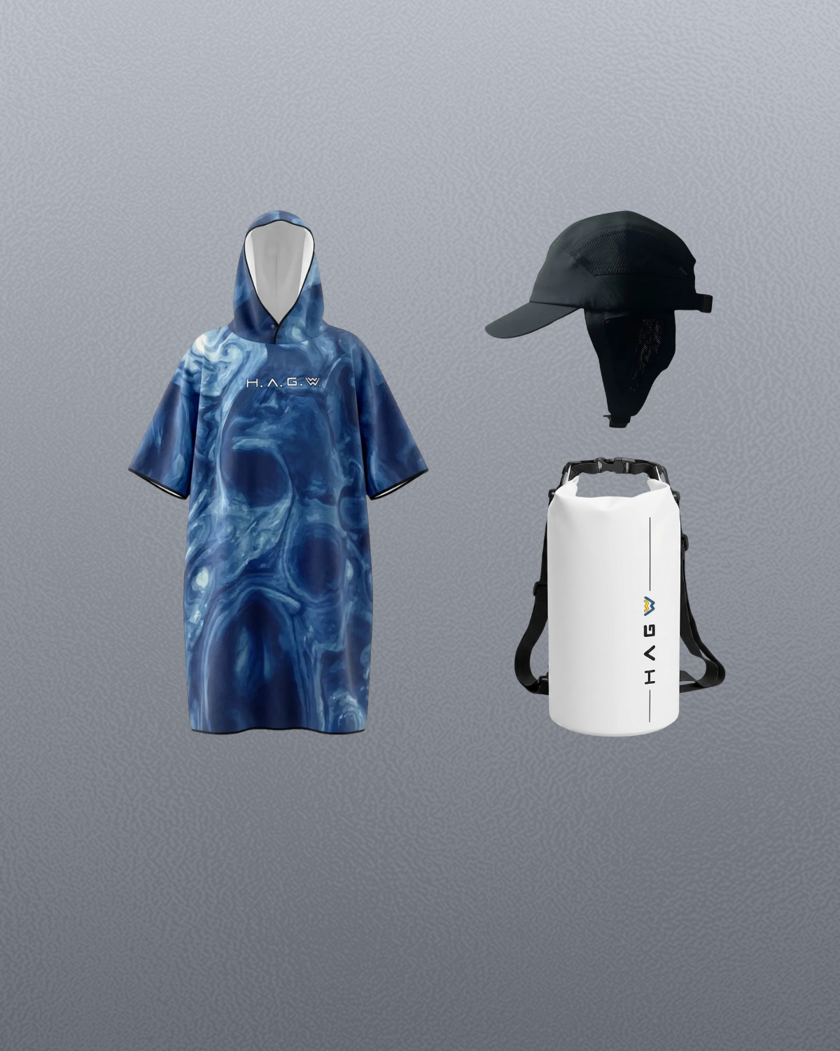 HAGWOUTDOOR 毛巾衣禮盒組 Blue