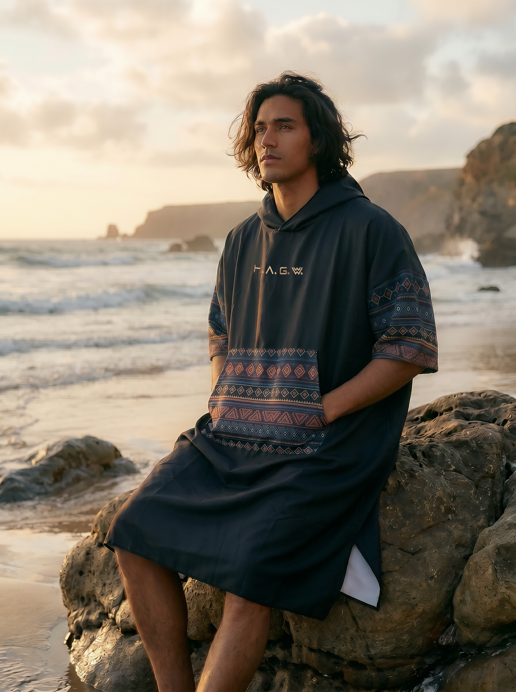 HAGWOUTDOOR毛巾衣Maui Black