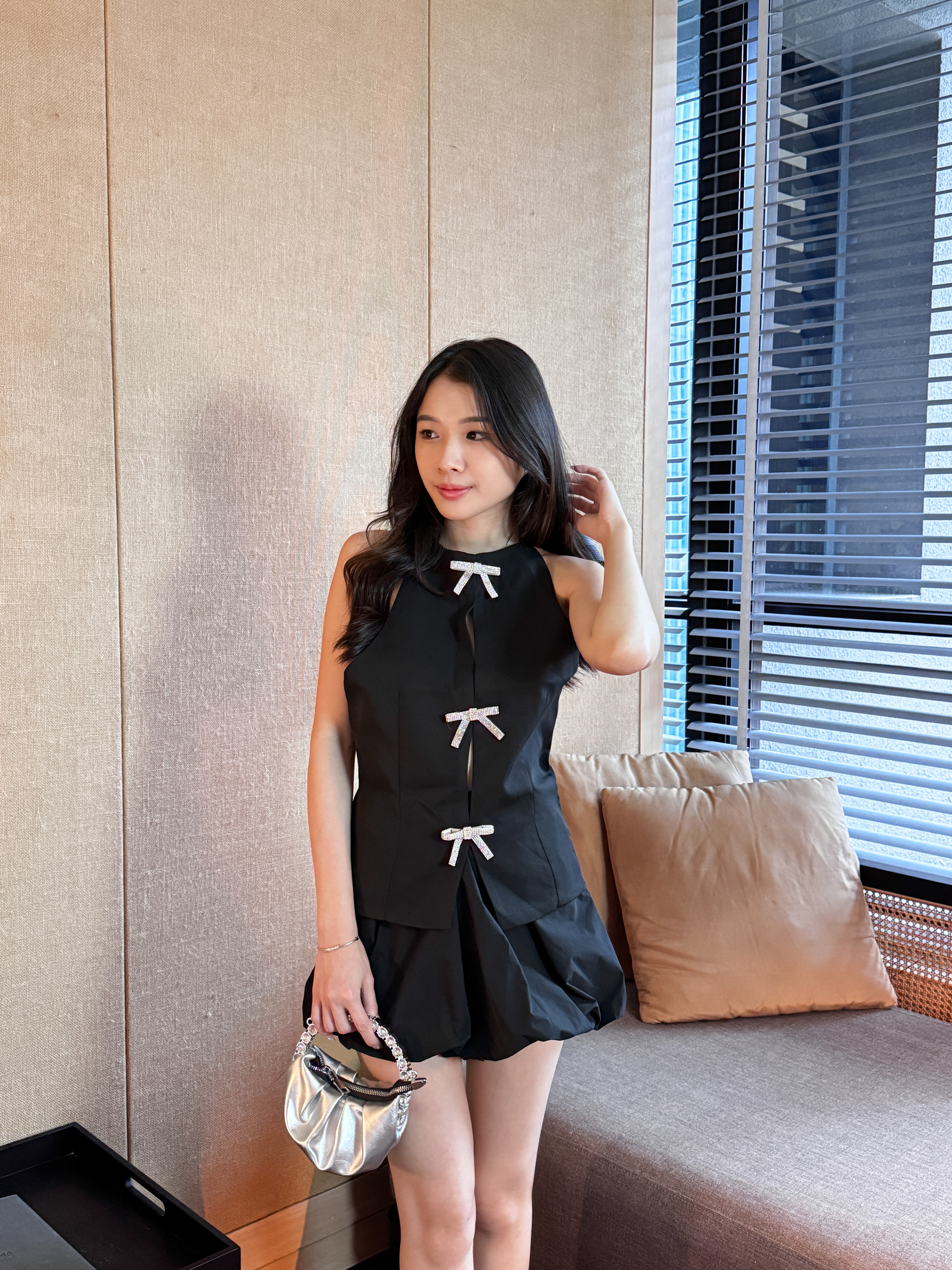 Bibiy AVELINE RIBBON TOP 黒　F Bibiy AVELINE RIBBON TOP 黒 F BIBIY. MADE | AVELINE RIBBON