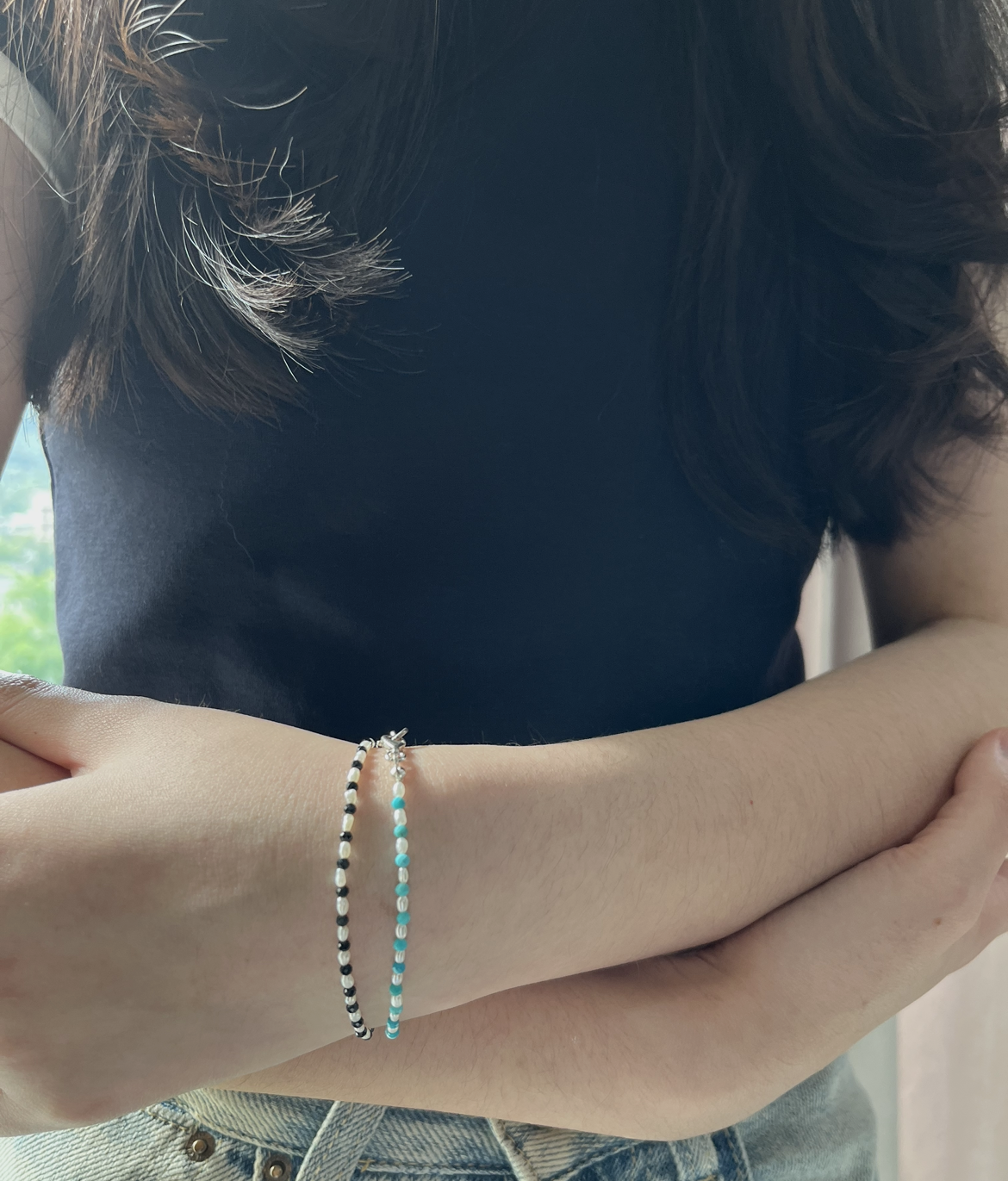 zoe綠松石珍珠手鍊, 配戴展示圖