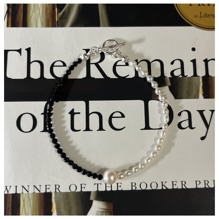 elise-黑色尖晶石珍珠手鍊, 近拍特寫圖