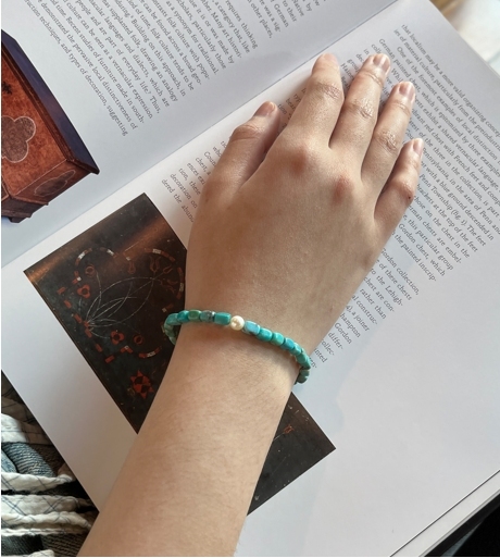 emera-綠松石珍珠手鍊-5