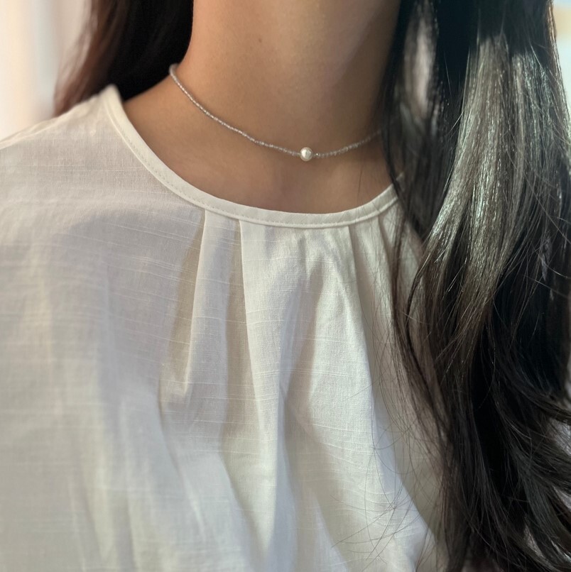 celia-拉長石真珠項鍊-1