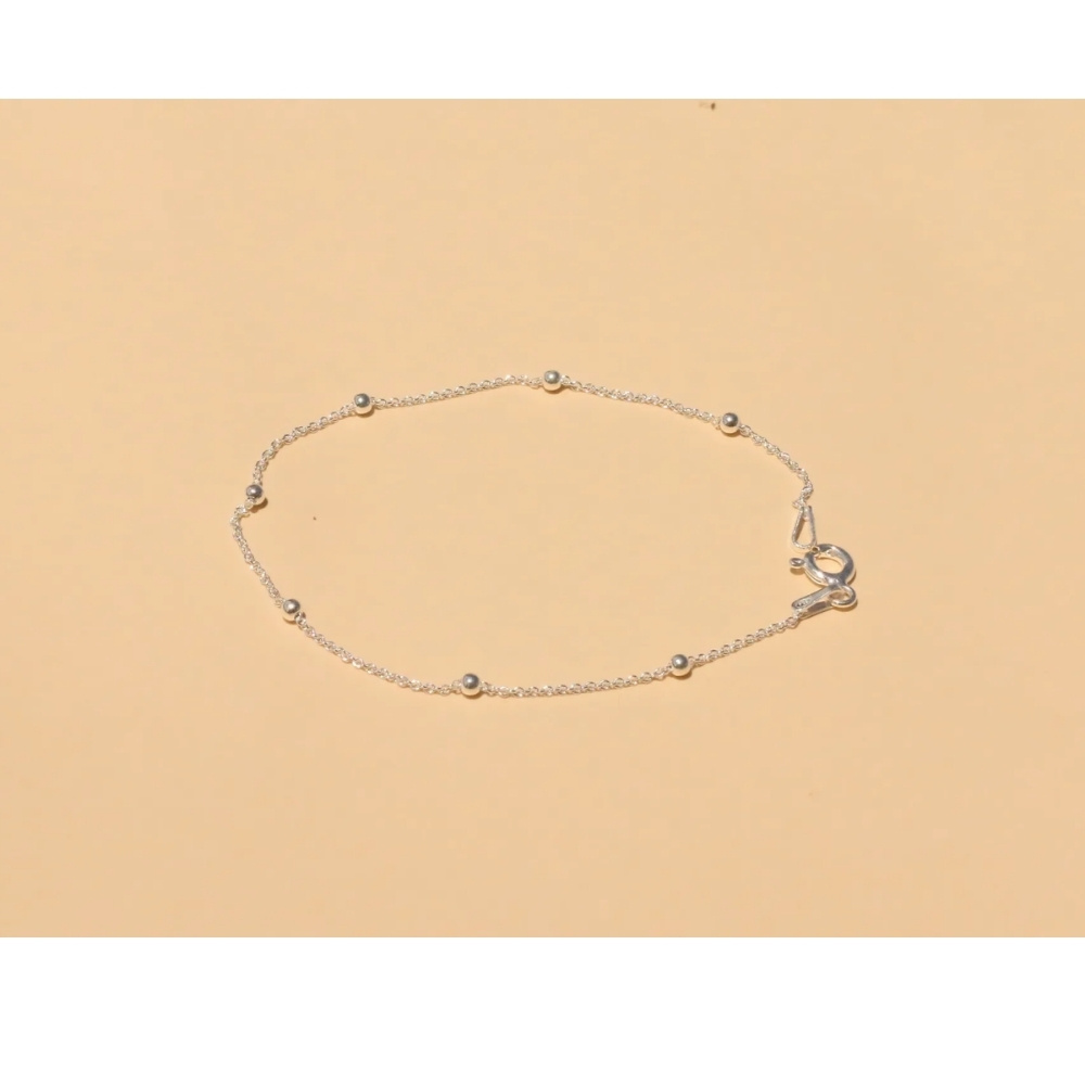 Matilda & Co. 925純銀細鍊小圓球手鍊實戴，極簡風格銀飾推薦