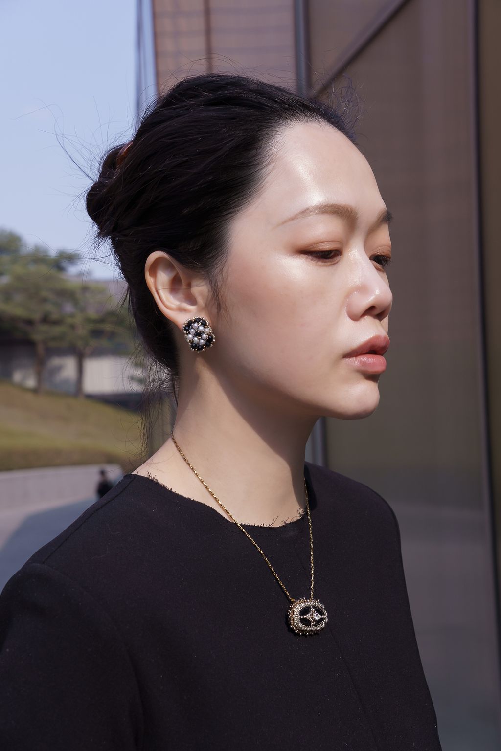 黑章魚燒耳環_上耳6