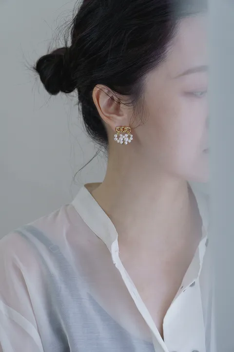 珍珠金屬耳環2
