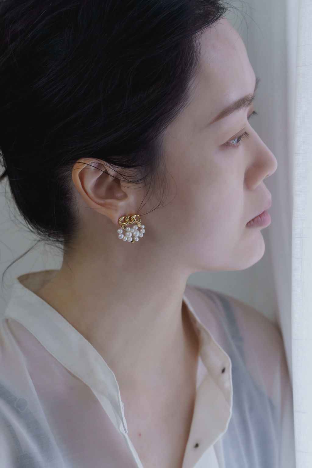 0_珍珠金屬耳環