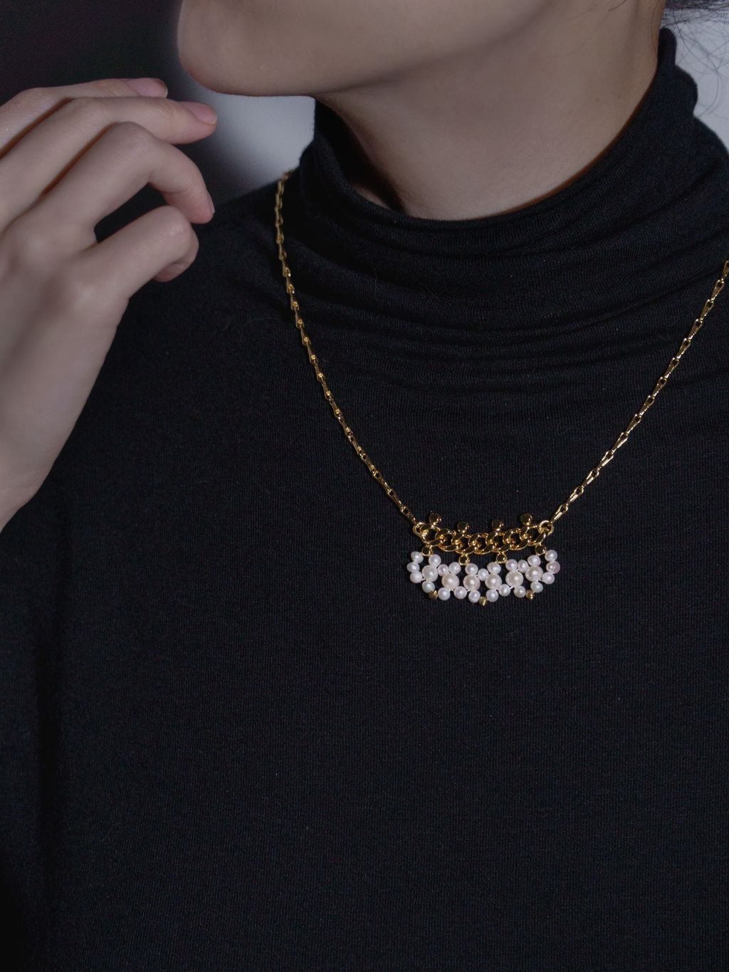 短長鏈舞伶項鏈_上身