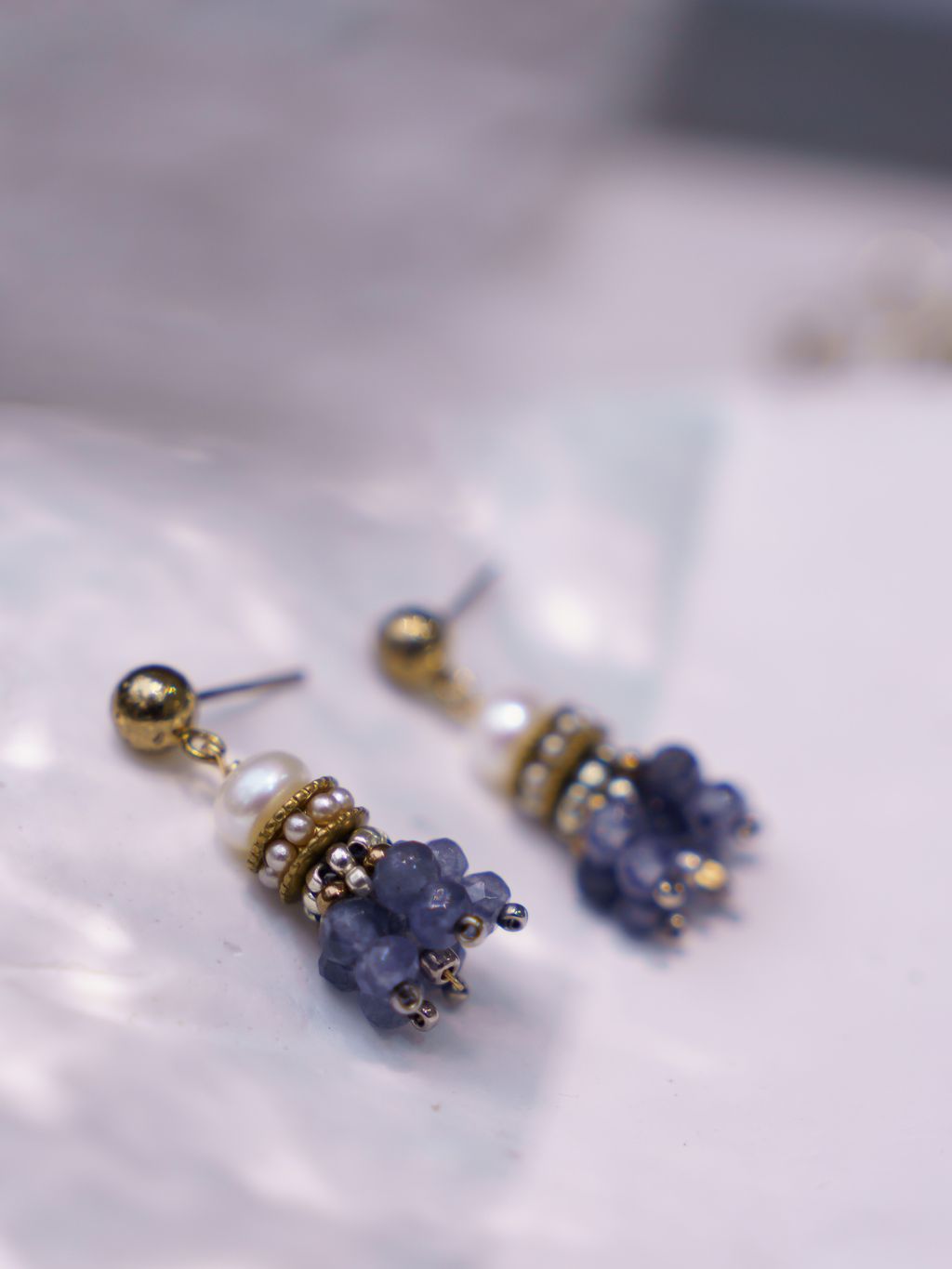藍莓流蘇耳環_風