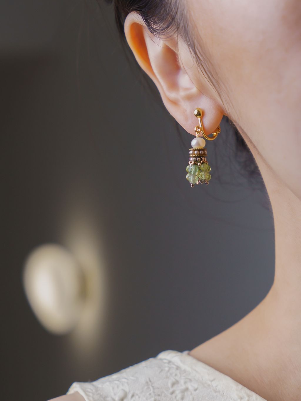 萊姆流蘇耳環_上身3