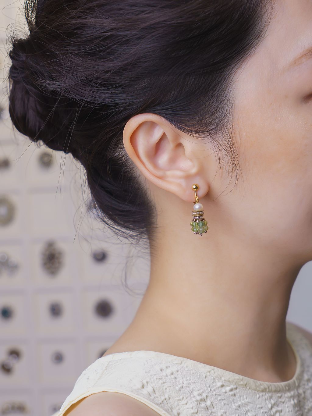 萊姆流蘇耳環_上身2