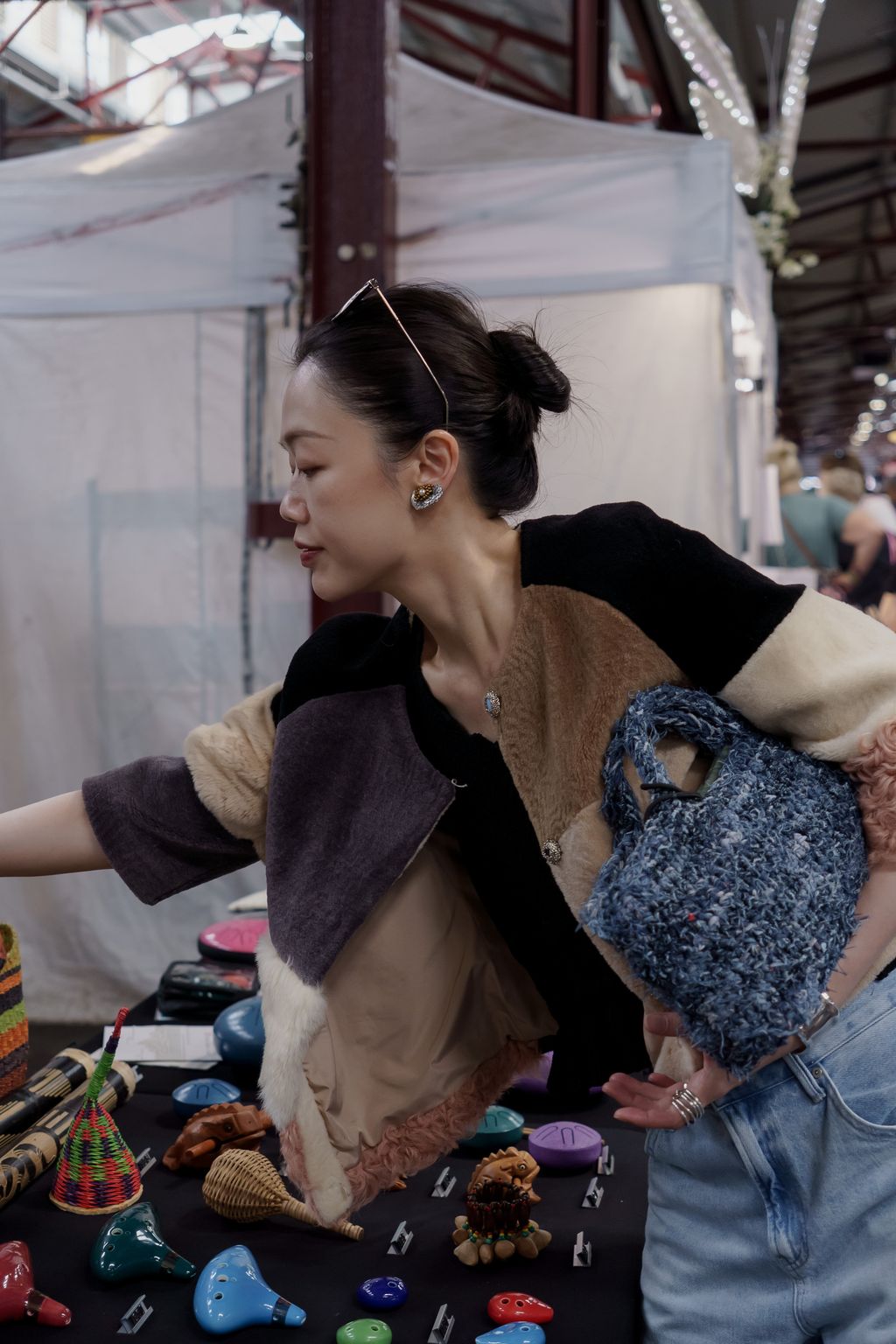 珍珠_銀白金蒲公英耳環_上5