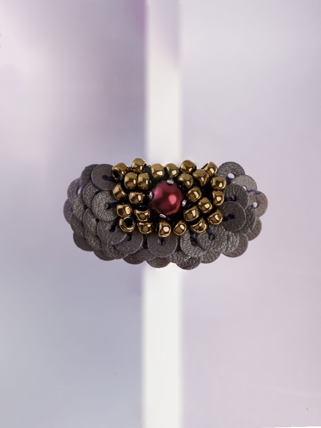 紅黑蒲公英耳環