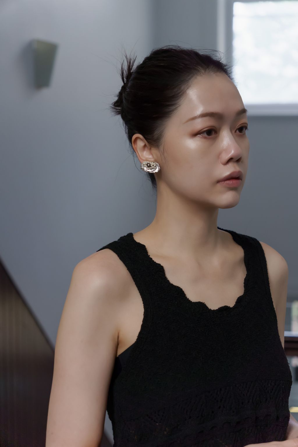 黑珍珠_銀白蒲公英耳環_上3