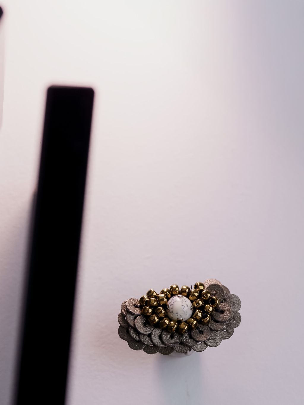 黑白蒲公英耳環1