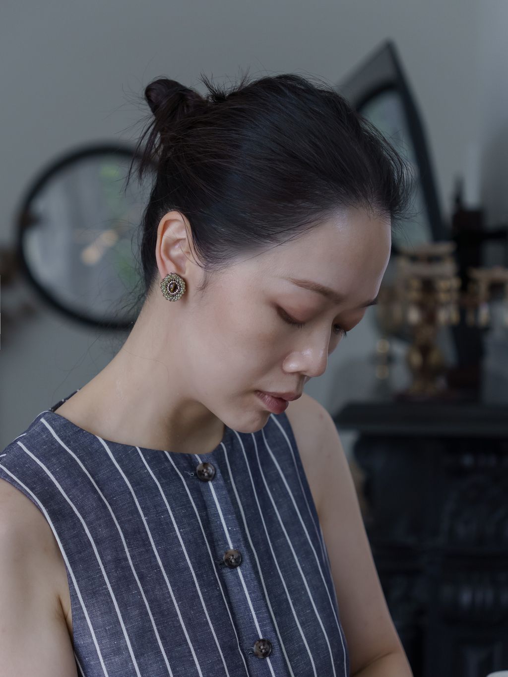 貓眼耳環_上身4