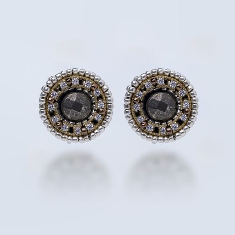 黃鐵礦圓耳環_白背