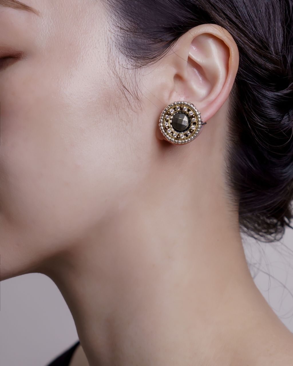 黃鐵礦圓耳環_上耳3