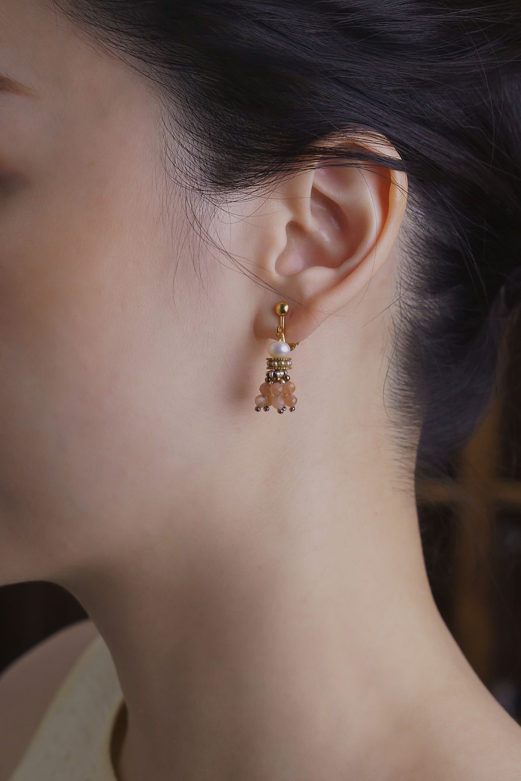 櫻花流蘇耳環_上身