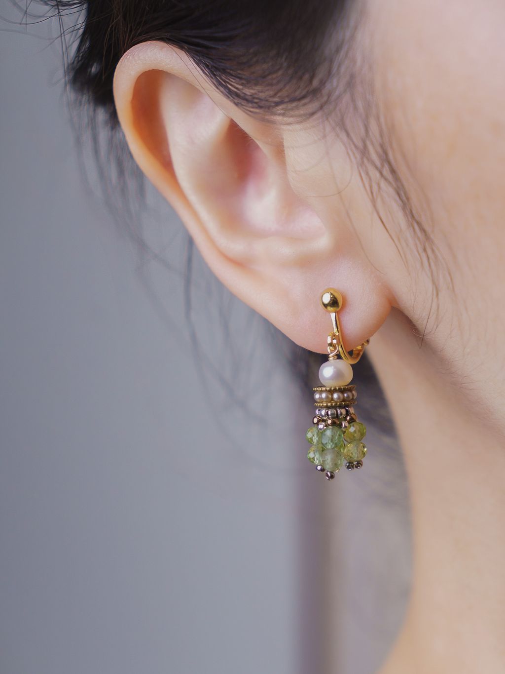 萊姆流蘇耳環_上身1