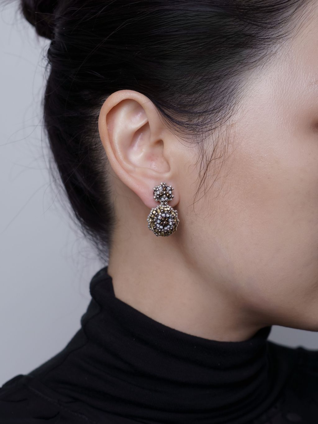 1白頭_黃色羅斯雪人耳環_棚