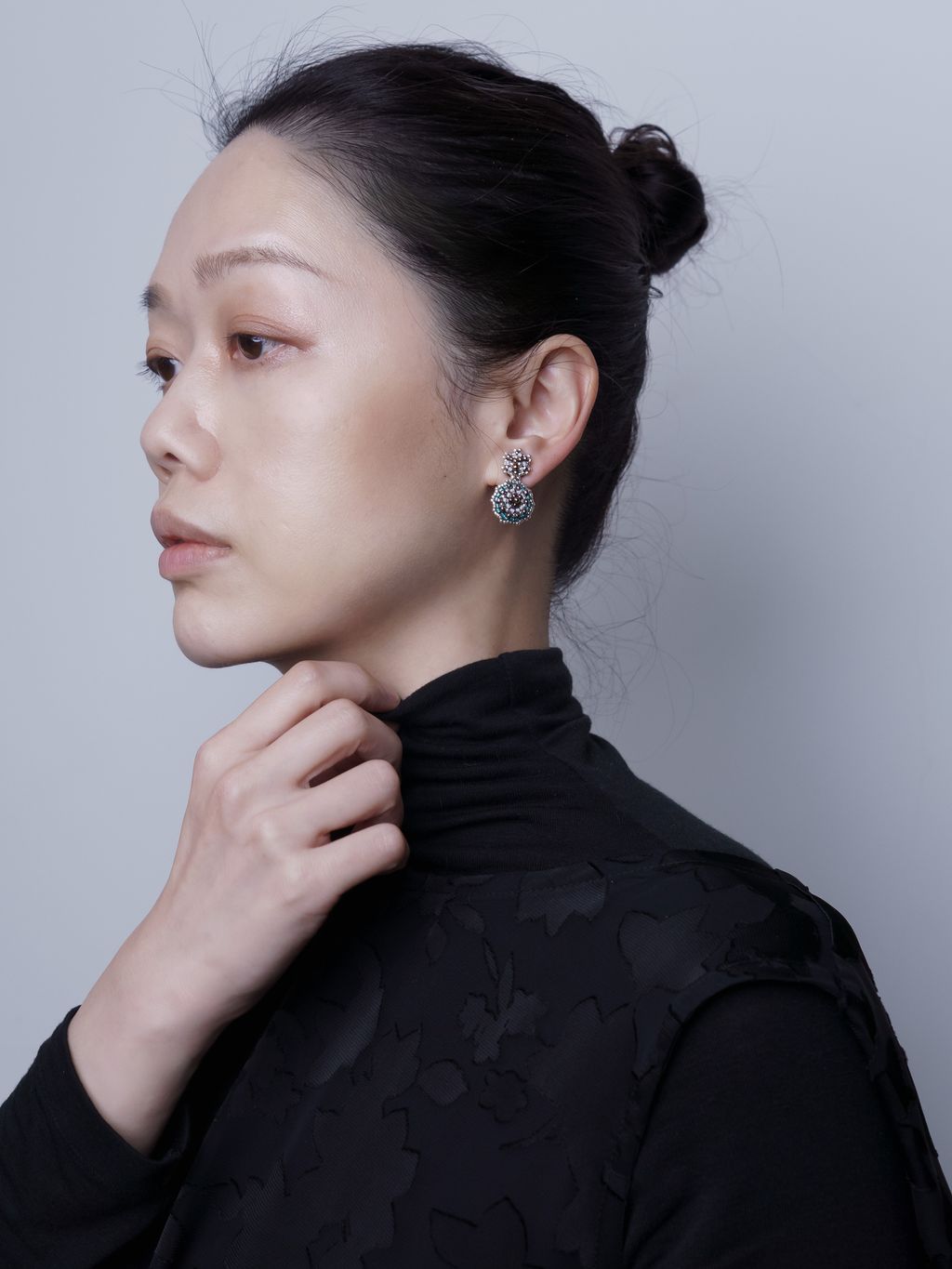 1白頭_綠色羅斯雪人耳環_棚1