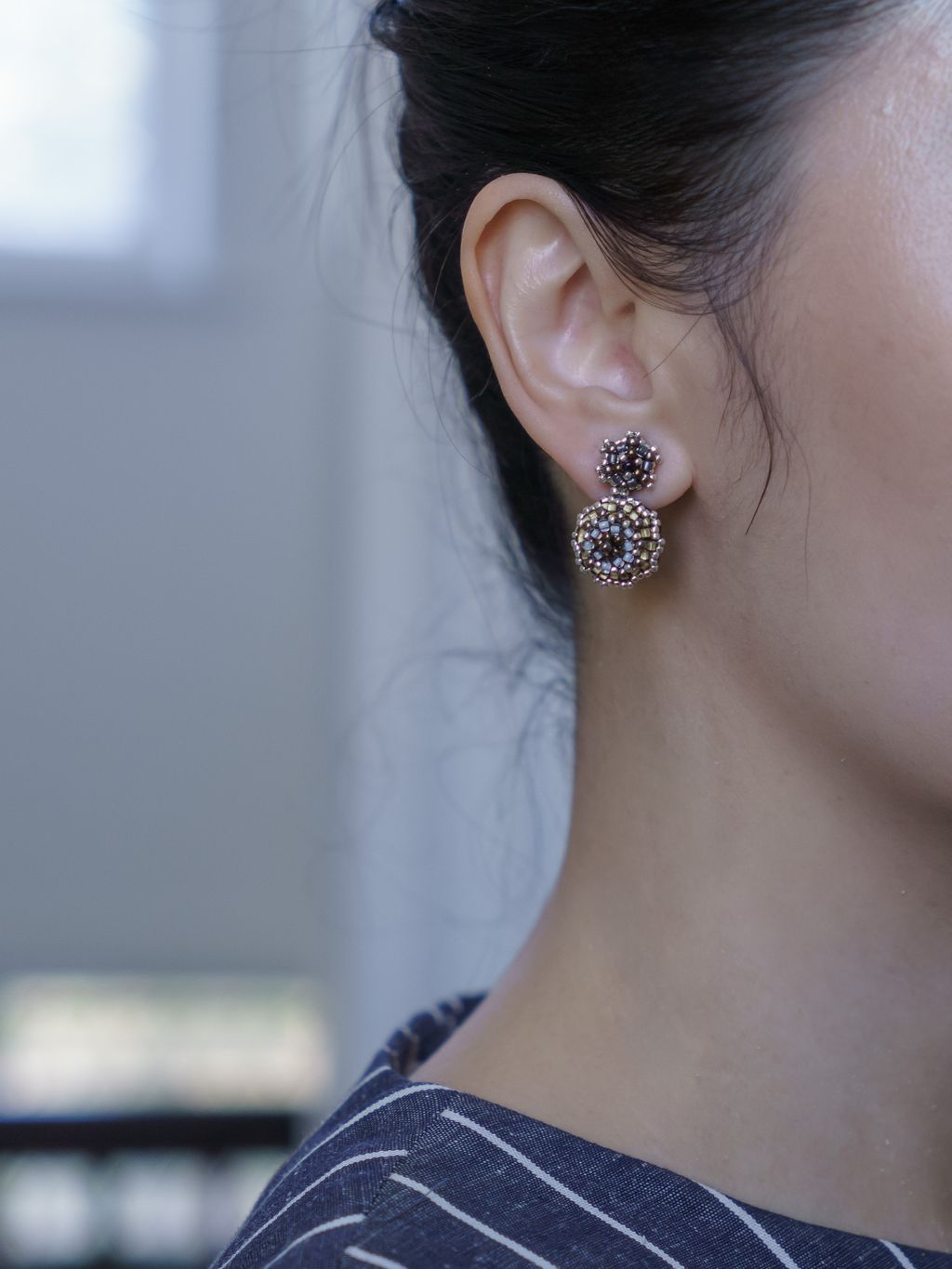 黑頭_黃色羅斯雪人耳環_上4