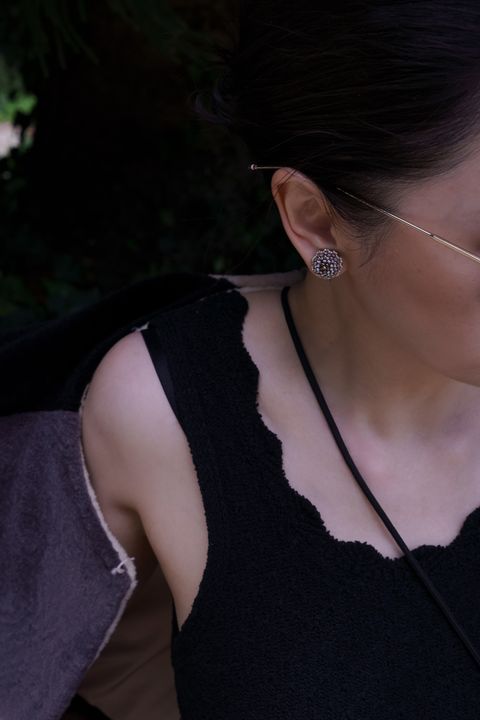 單粉色羅斯耳環_上1