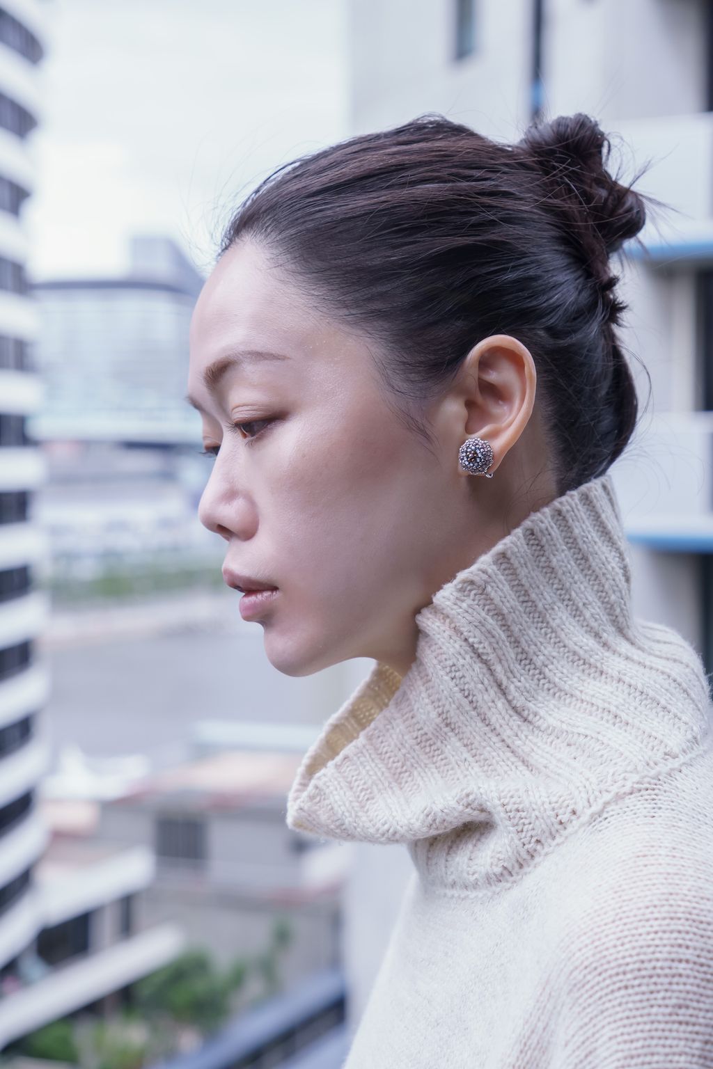 單粉色羅斯耳環_上10