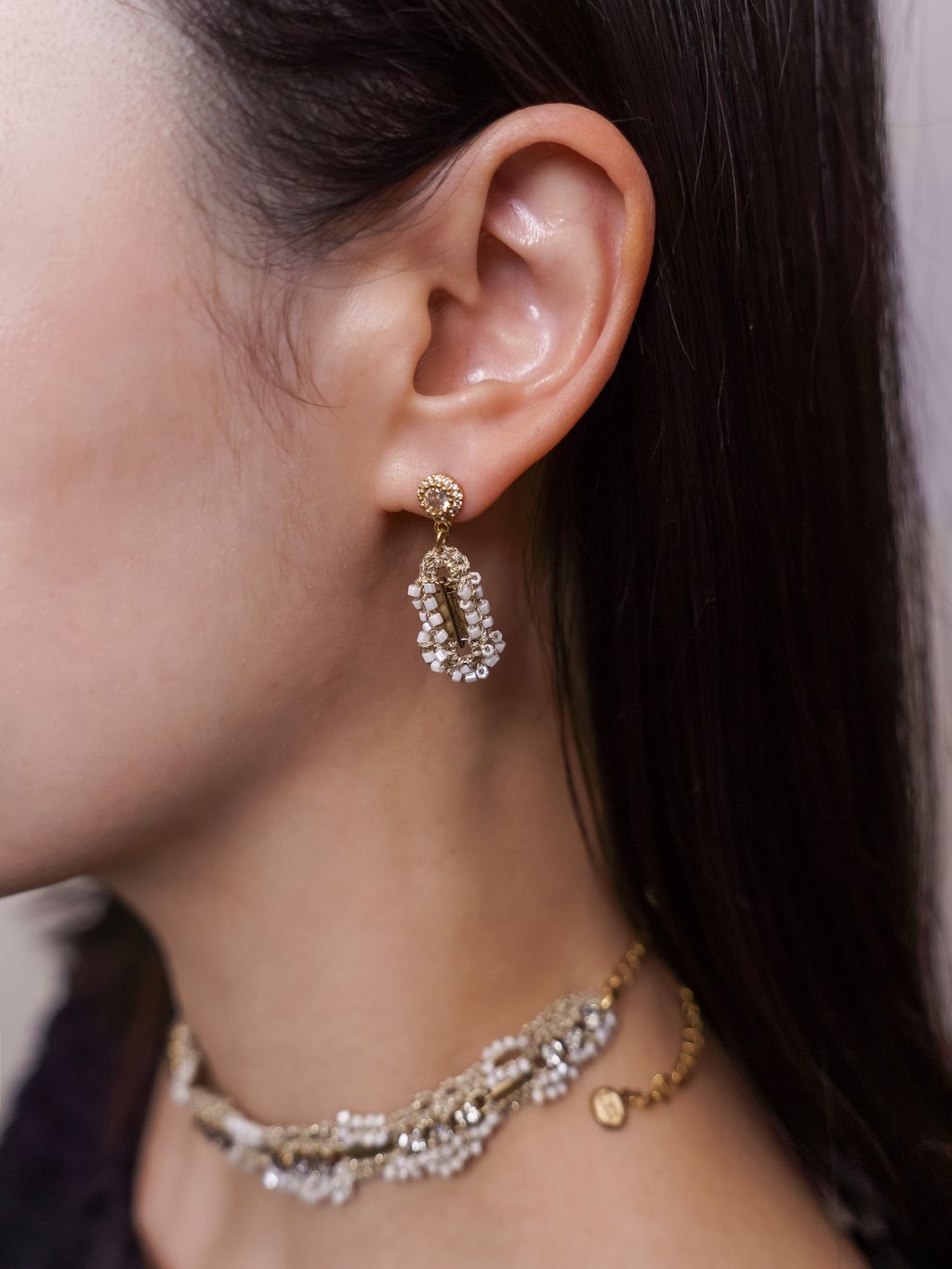 鑽頭金絲塊耳環3