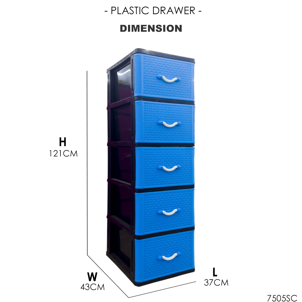 PLASTIC DRAWER 7505SC DIMENSION