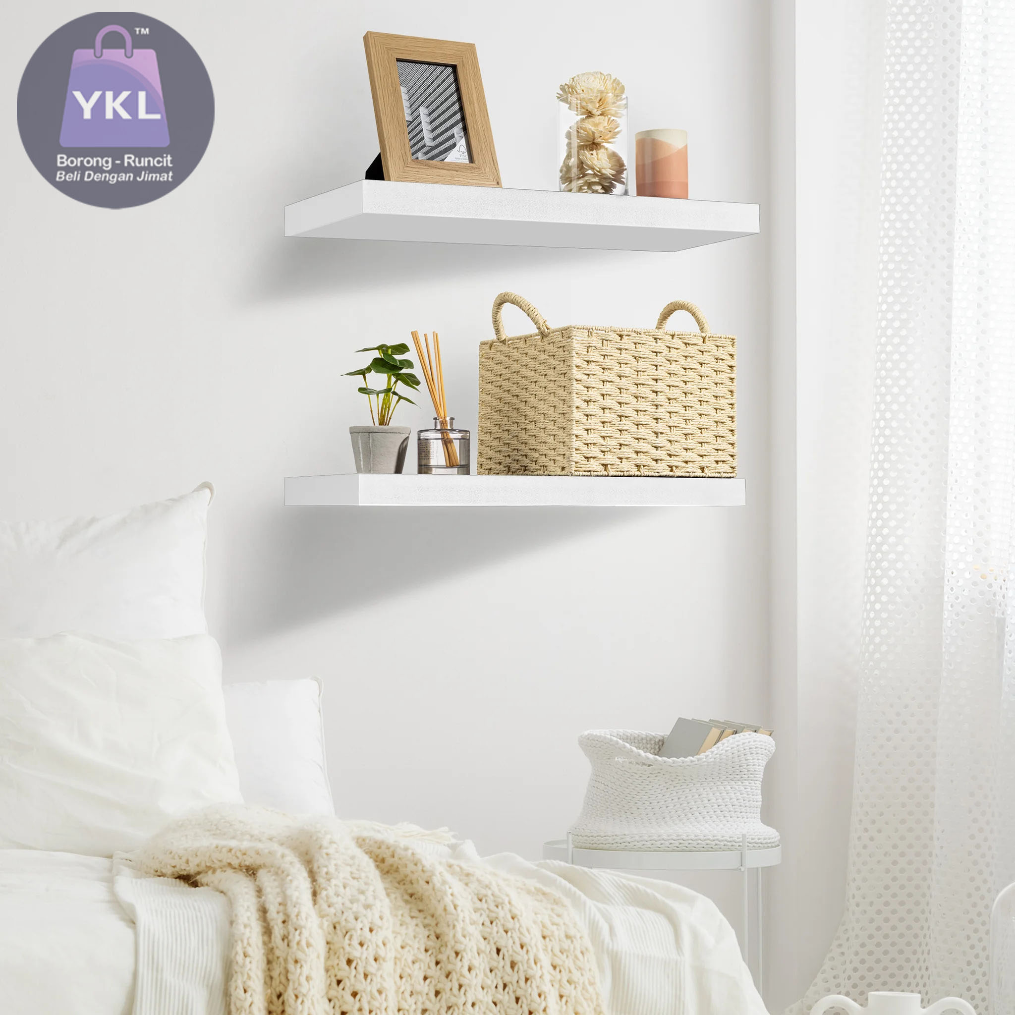 WALL SHELVES (WHITE 3 )