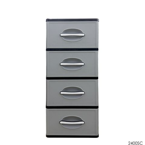 PLASTIC DRAWER 2400SC FRONT VIEW (CLEAR) (GREY)