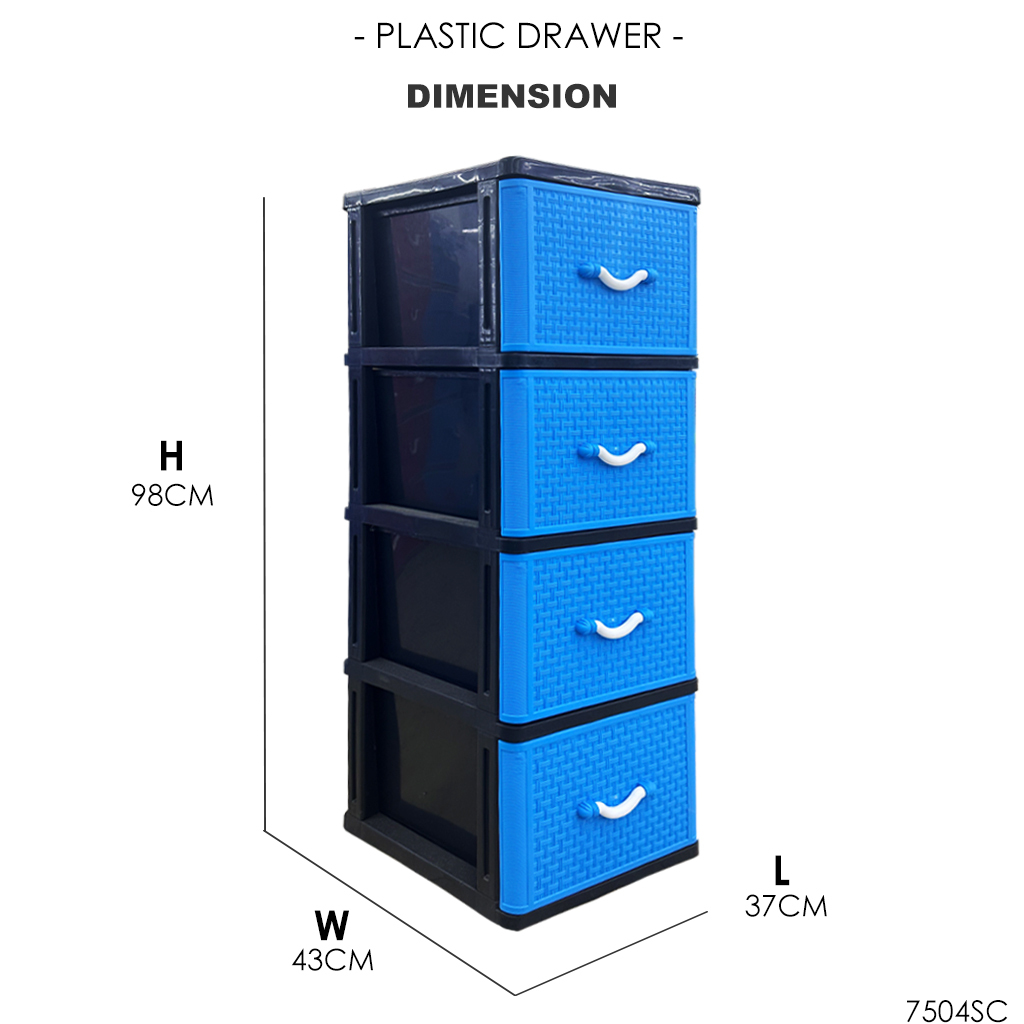 PLASTIC DRAWER 7504SC DIMENSION