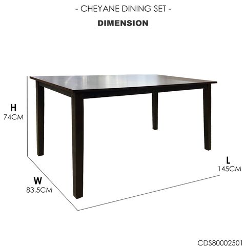 CDS80002501 DINING SET (TABLE DIMENSION)