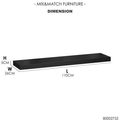 WALL SHELVES (BLACK) DIMENSION