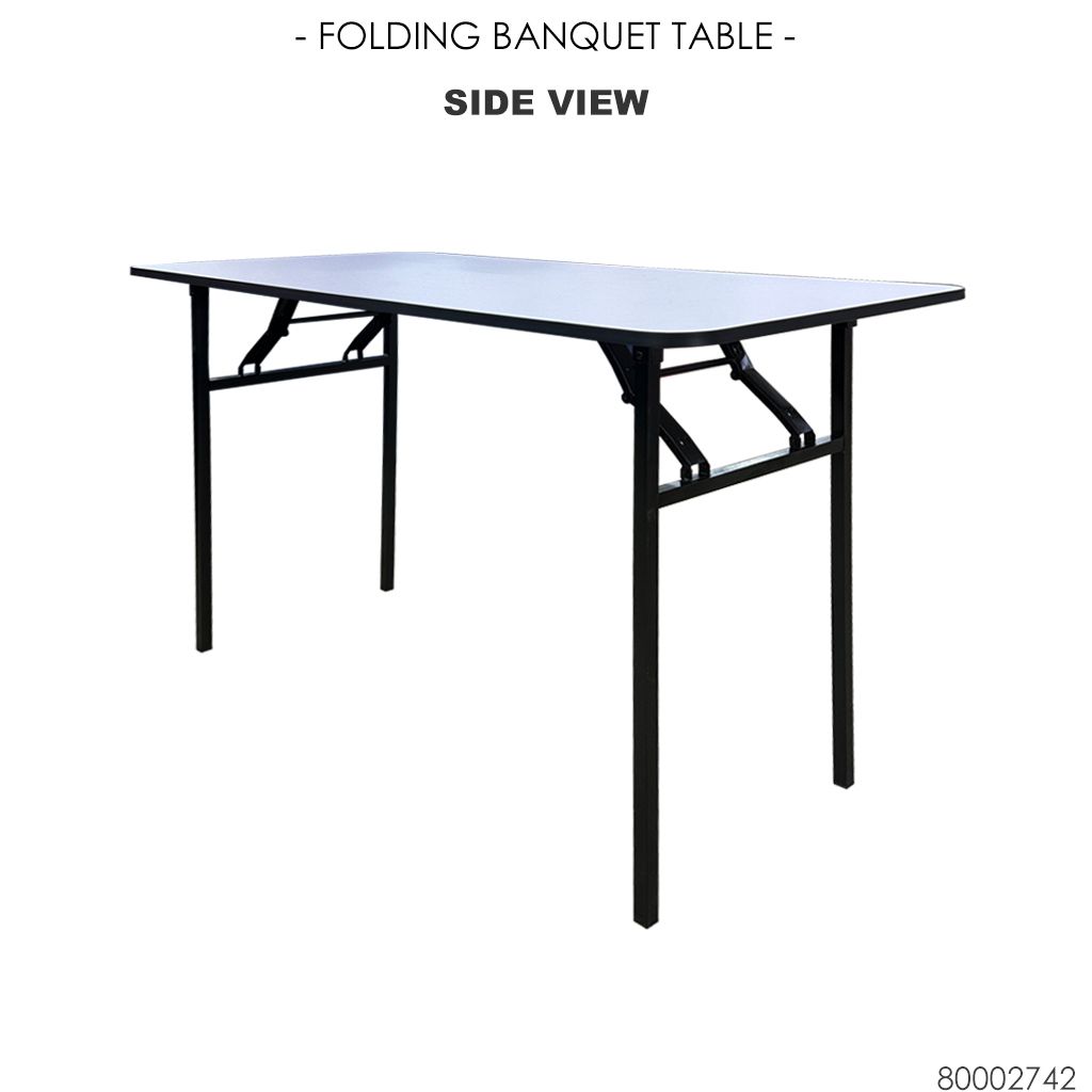 Folding Banquet Table 80002742 SIde View (White)