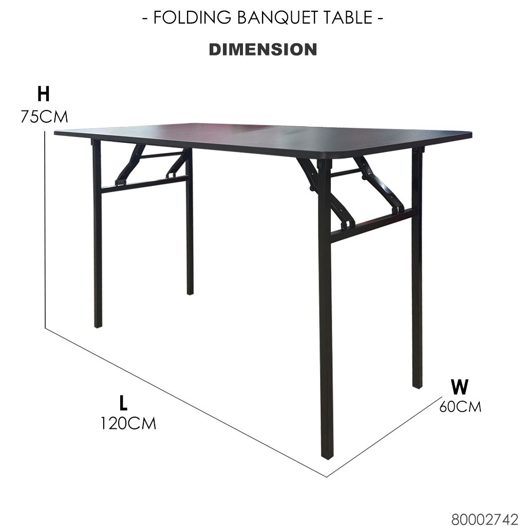 Folding Banquet Table 80002742 Dimension (Black)