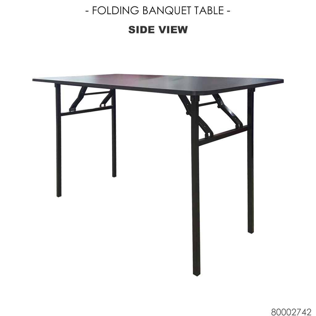 Folding Banquet Table 80002742 SIde View (Black)