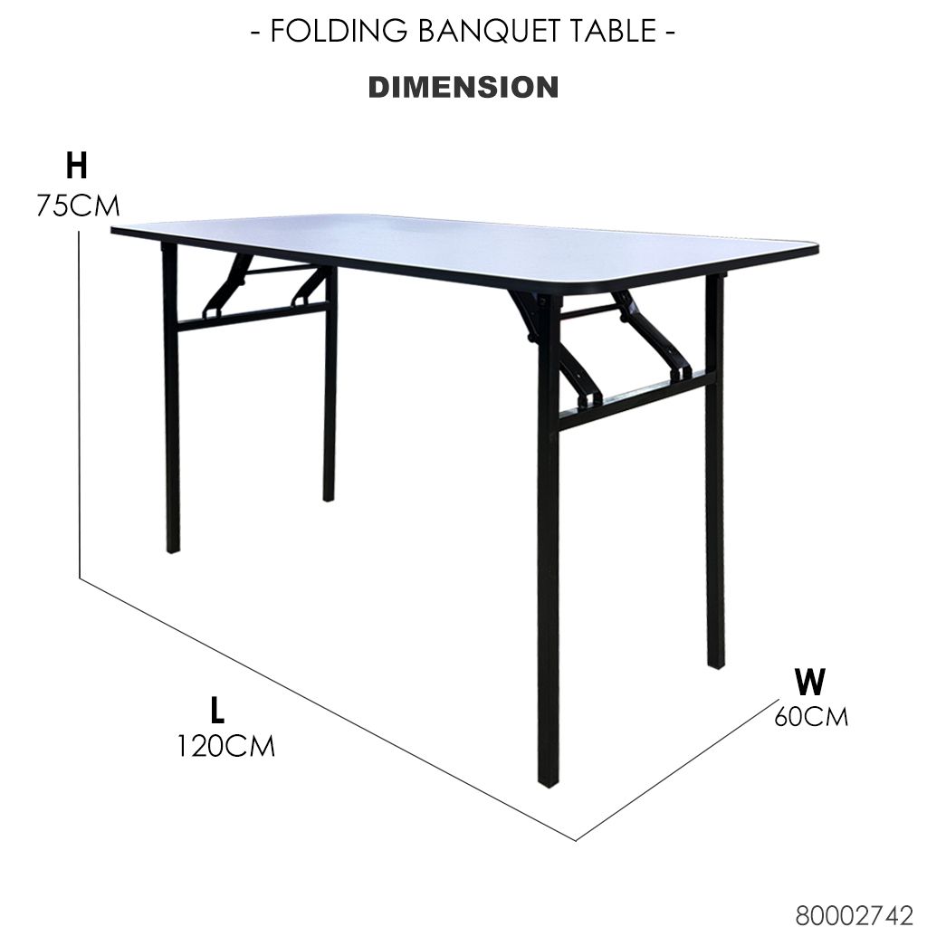 Folding Banquet Table 80002742 Dimension (White)