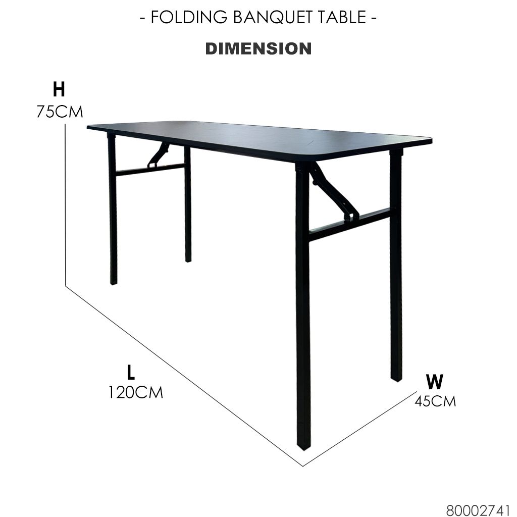 Folding Banquet Table 80002741 Dimension (Black)