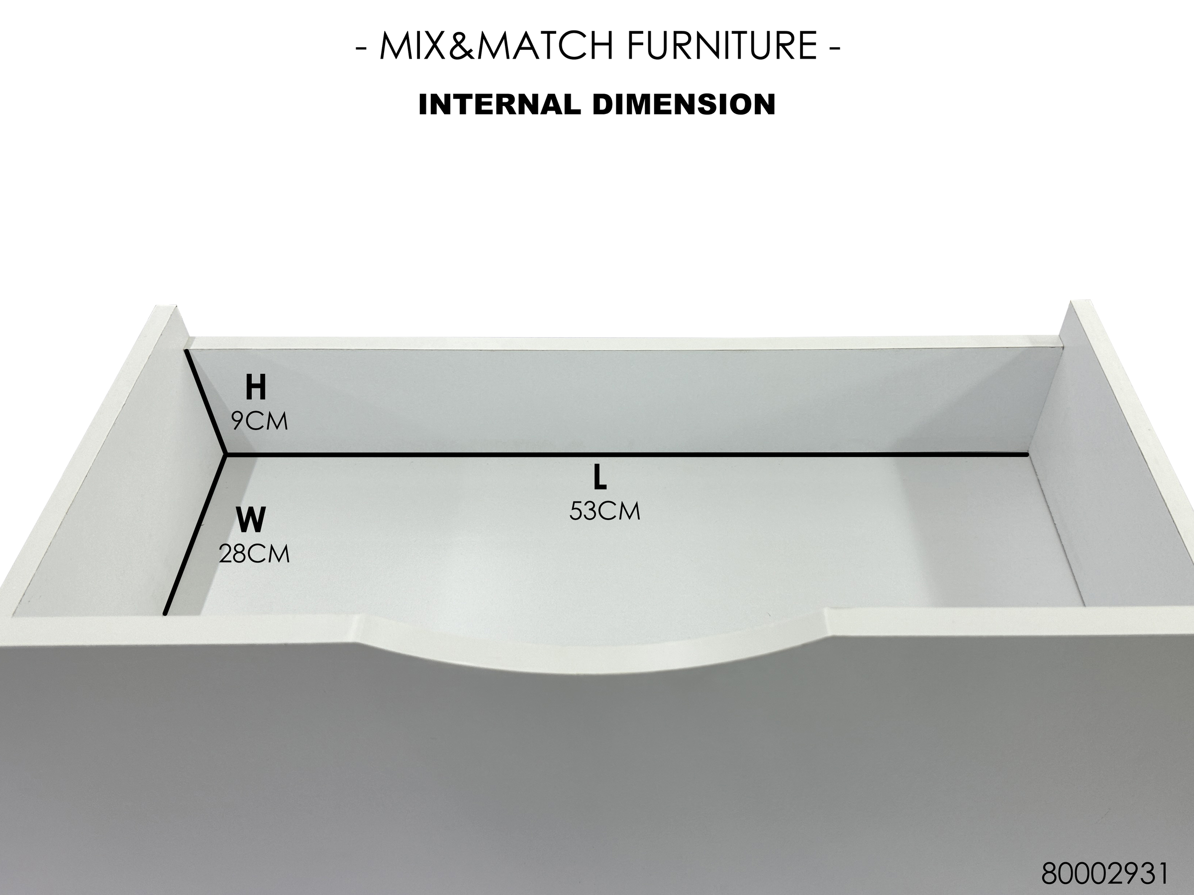 Sense 4Ft Tv Cabinet (Teak & White) Drawer Internal Dimension