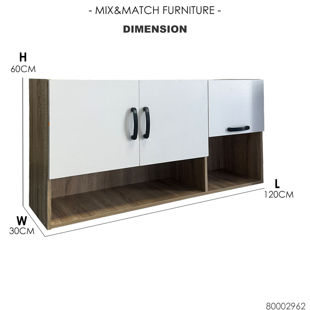 80002962 Lavin Hanging Cabinet Triple White Door With Compartment Dimension