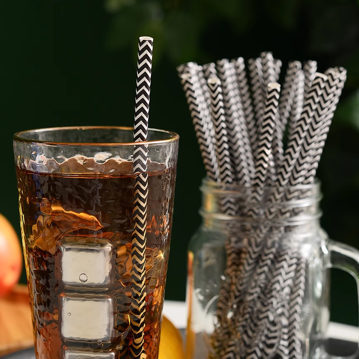 條紋可彎曲紙吸管_2