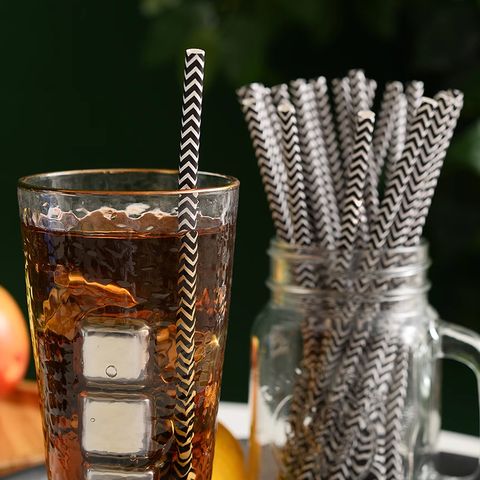 條紋可彎曲紙吸管_2